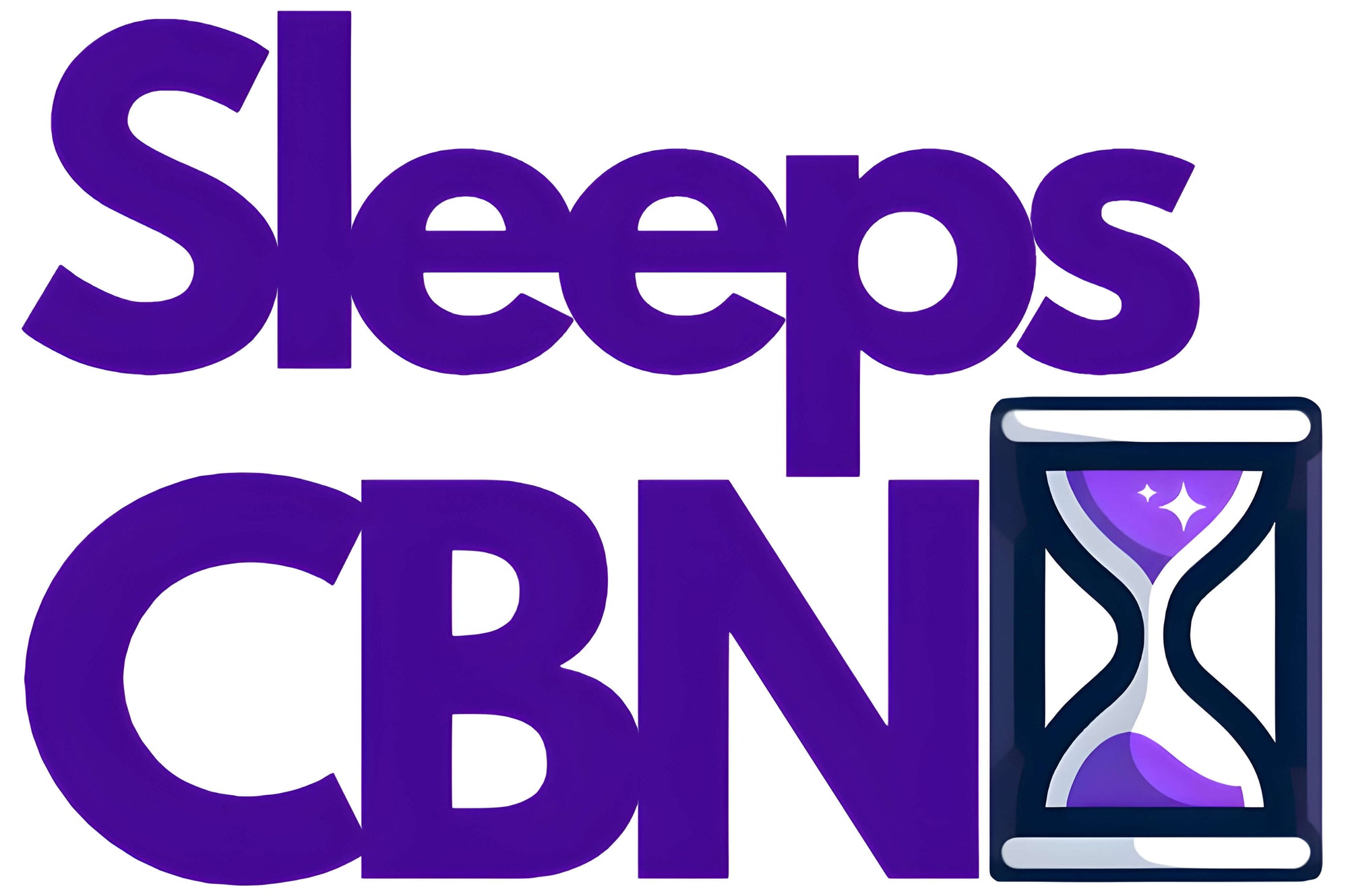 SleepsCBN CBN Sleep Gummies logo with hourglass